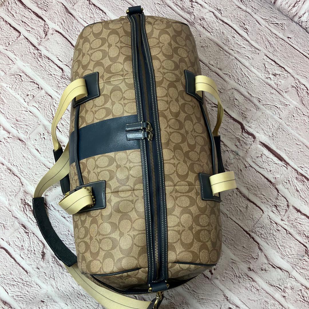 COACH コーチ ボストンバッグ PVC 2way チャーム付き 大容量 旅行