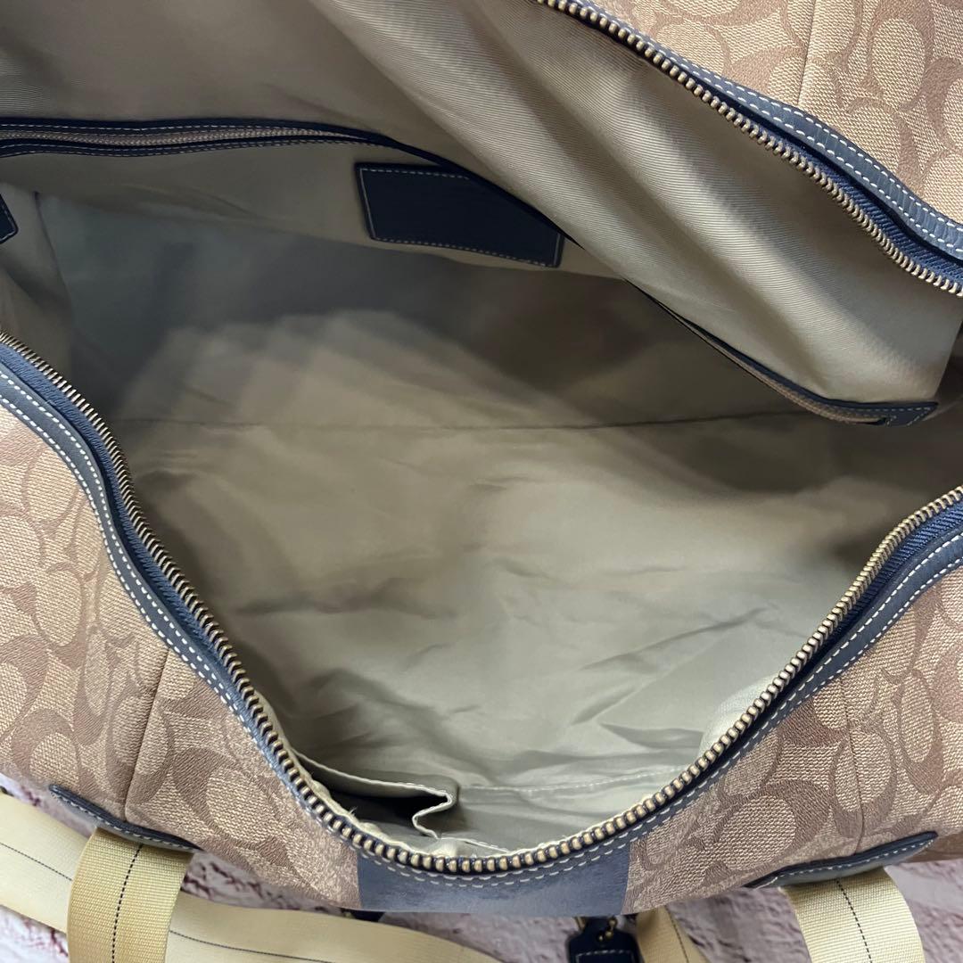COACH コーチ ボストンバッグ PVC 2way チャーム付き 大容量 旅行