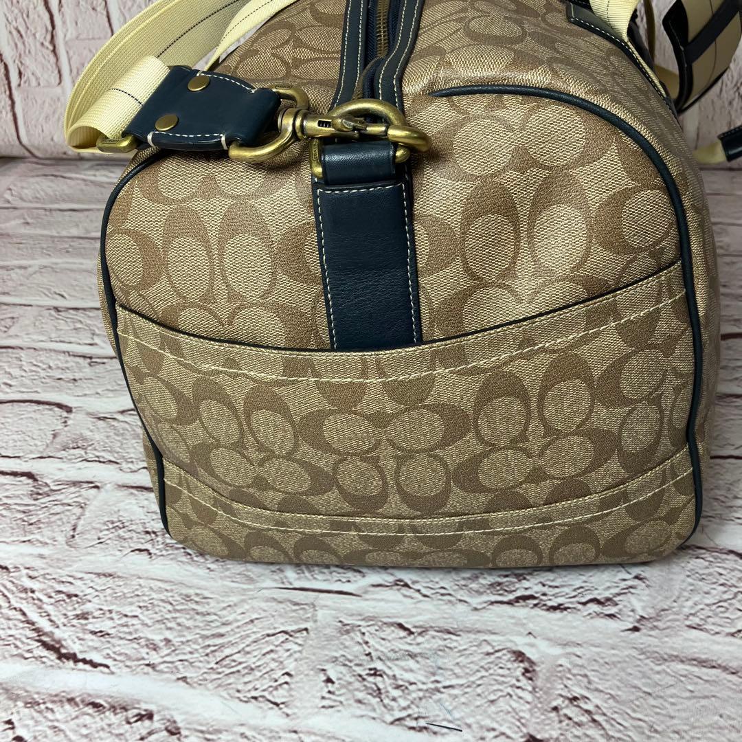 COACH コーチ ボストンバッグ PVC 2way チャーム付き 大容量 旅行