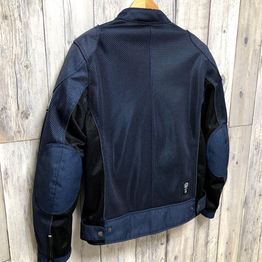 エースカフェロンドン メッシュ ライダースジャケット ネイビー Mサイズ