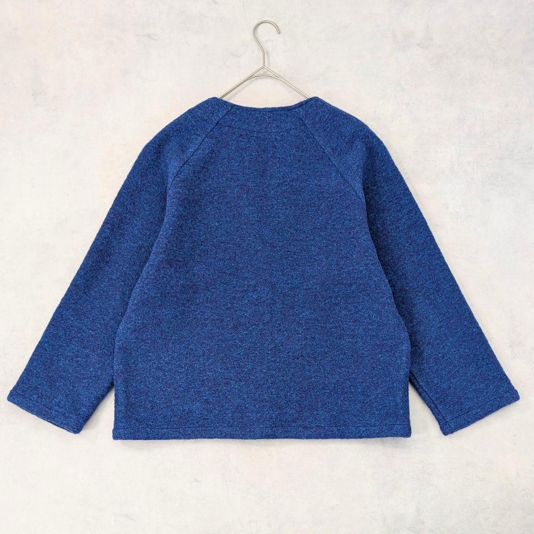 極美品★NOMBRE IMPAIR スライバーニットショートコート ブルー