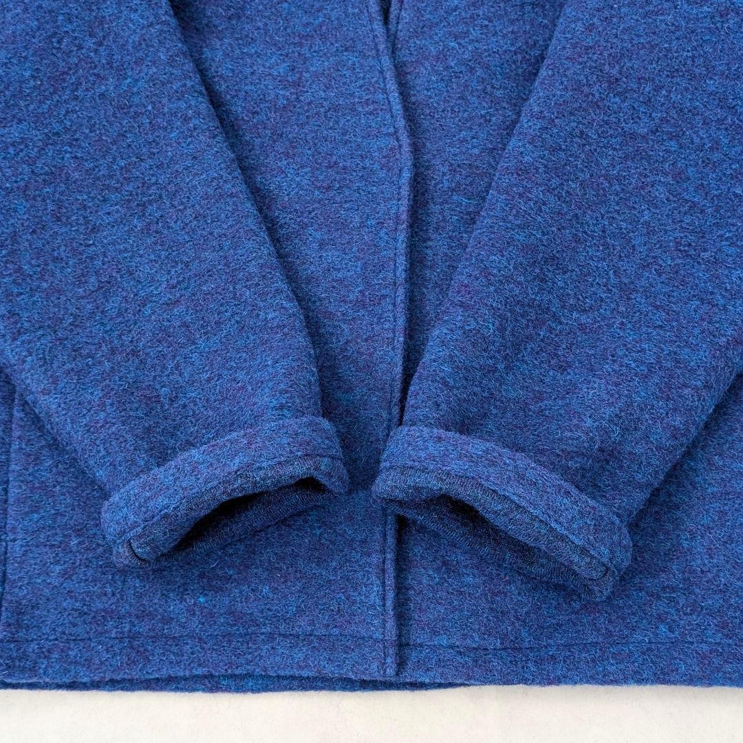 極美品★NOMBRE IMPAIR スライバーニットショートコート ブルー