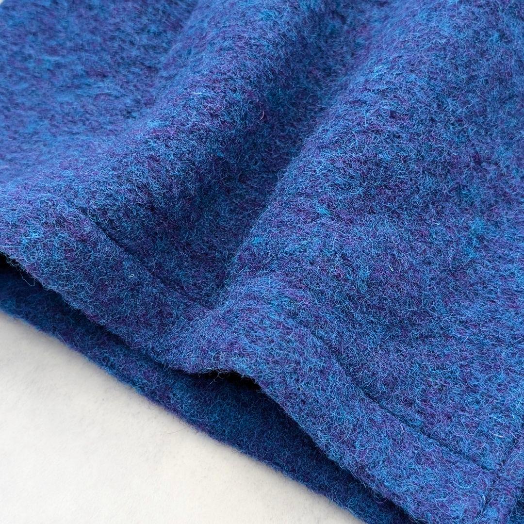 極美品★NOMBRE IMPAIR スライバーニットショートコート ブルー