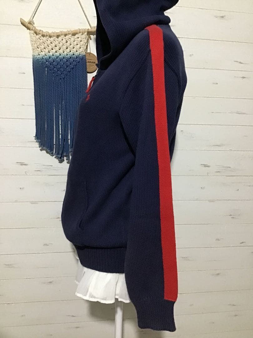 ★ポロラルフローレン★Y2K ポニー ニットパーカー ネイビー