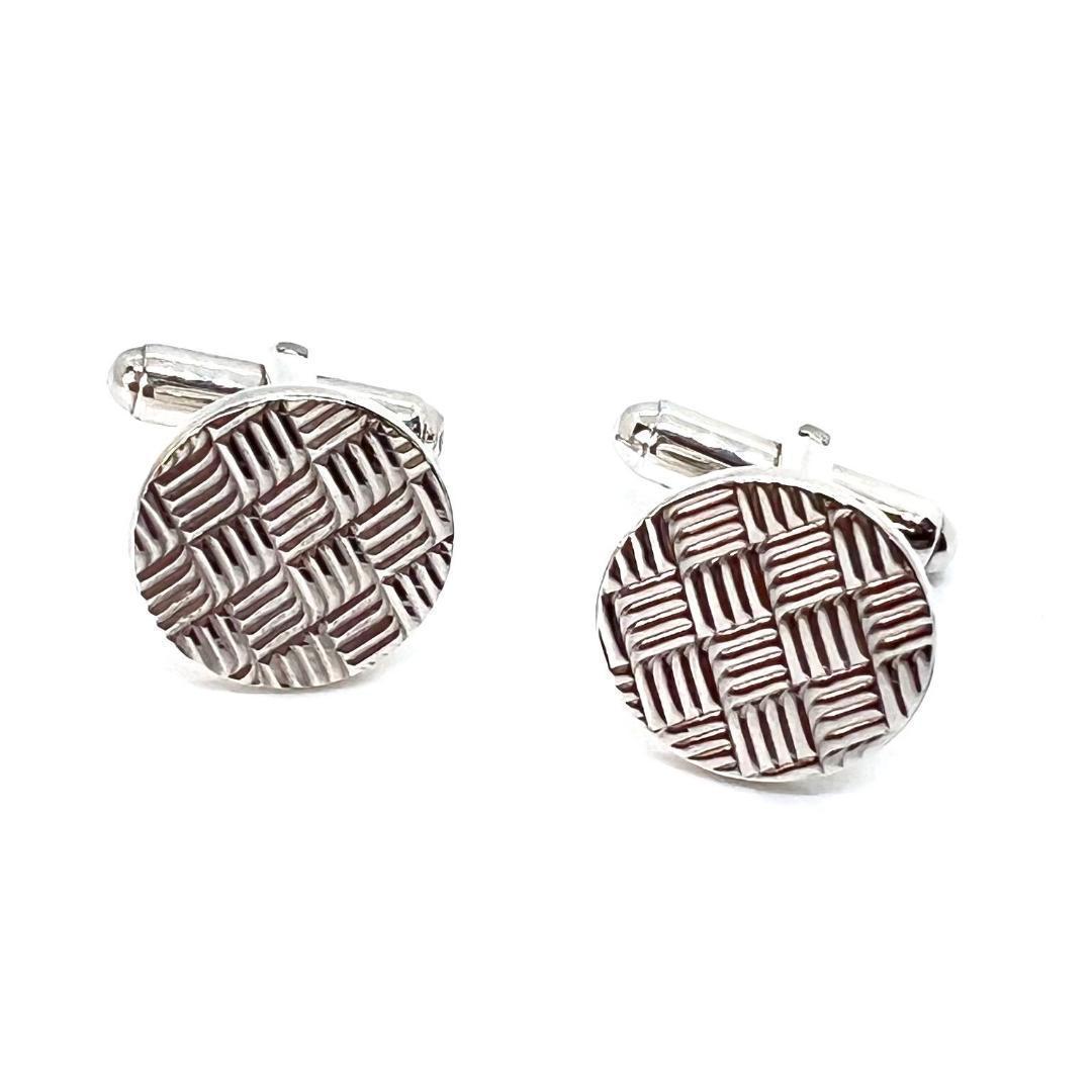 美品✨ ティファニー ネクタイピン カフス シルバー 925 バスケット柄 格子