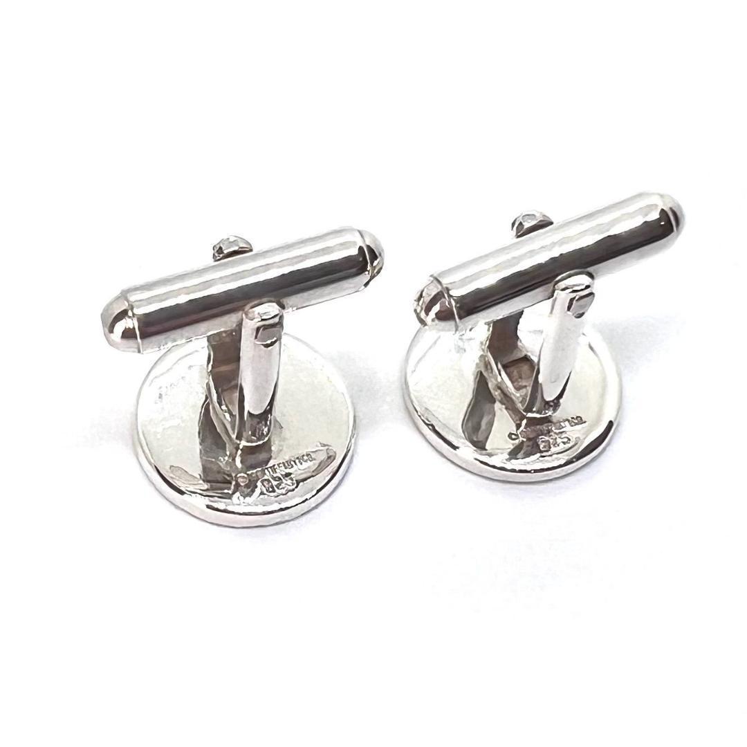 美品✨ ティファニー ネクタイピン カフス シルバー 925 バスケット柄 格子