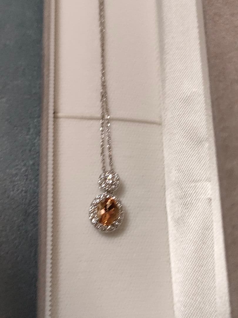 R インペリアルトパーズ　ダイヤモンド　ネックレス