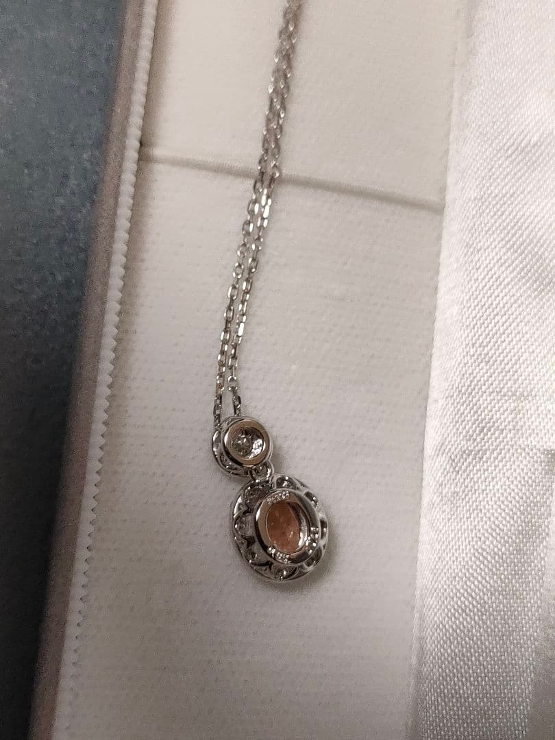 R インペリアルトパーズ　ダイヤモンド　ネックレス