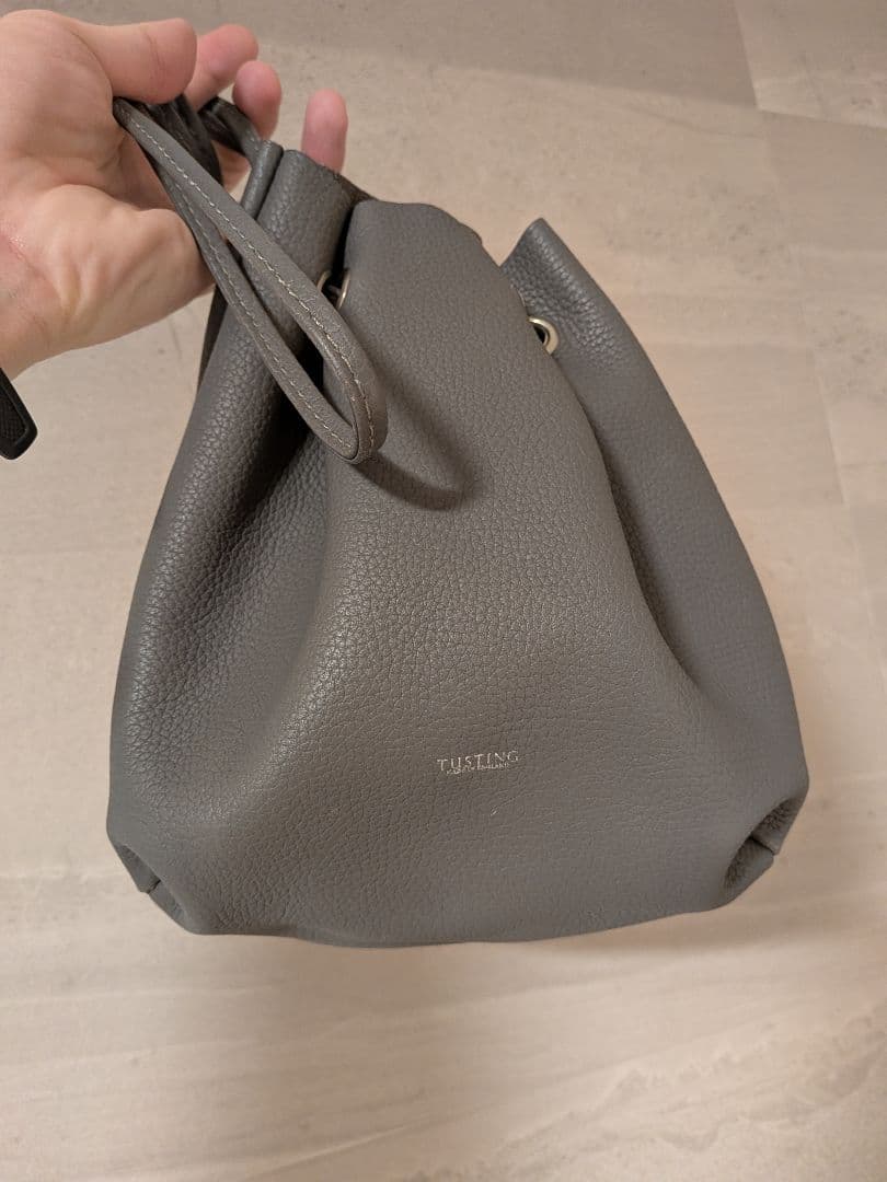 TUSTING グレー 巾着バッグ