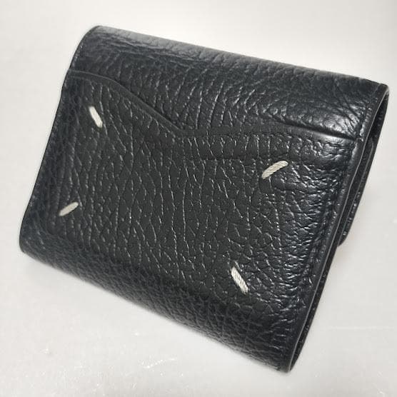 マルタンマルジェラ 三つ折り財布 レザー 黒/ブラック