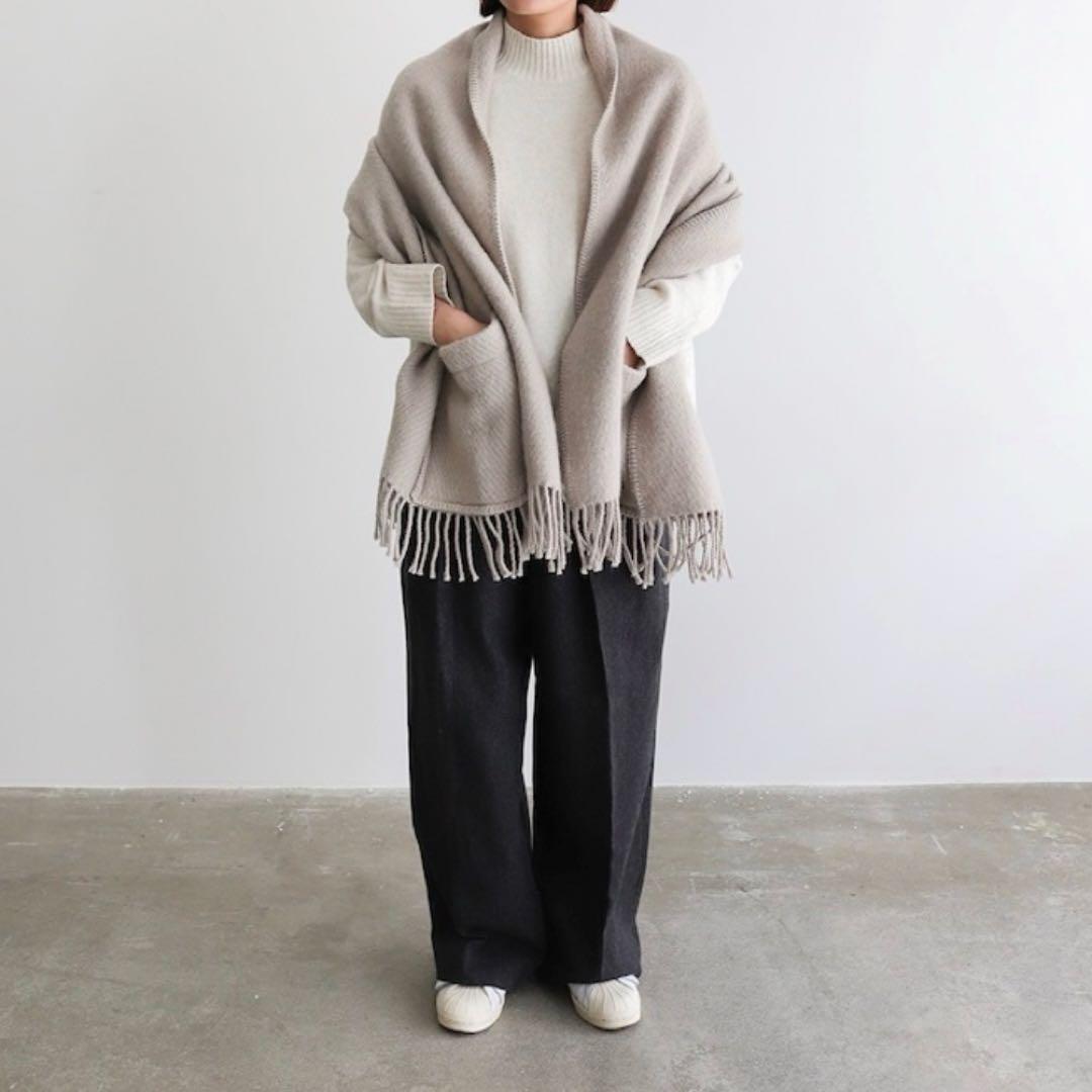 ラプアンカンクリ　ショール　ポケットショール　ライトベージュ