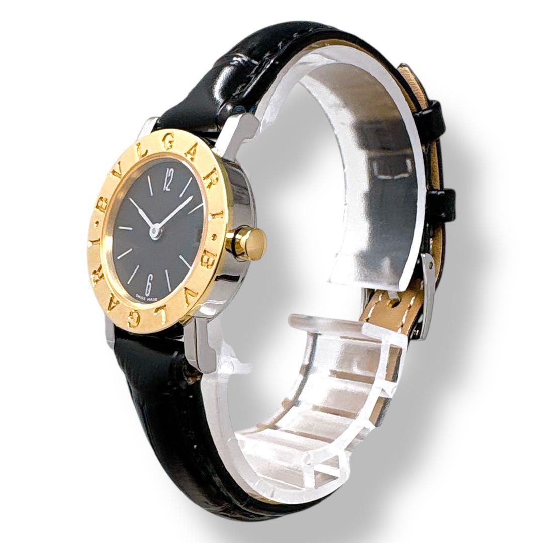 ブルガリ BB23SGLD K18 コンビ レザー ブラック レディース 腕時計