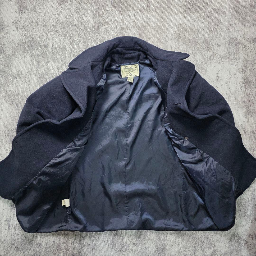 90s Eddie Bauer ウールPコート XL相当 ネイビー