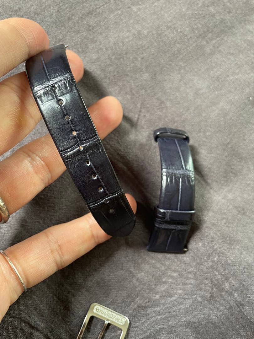 Grand Seiko ネイビー レザーベルト　金具