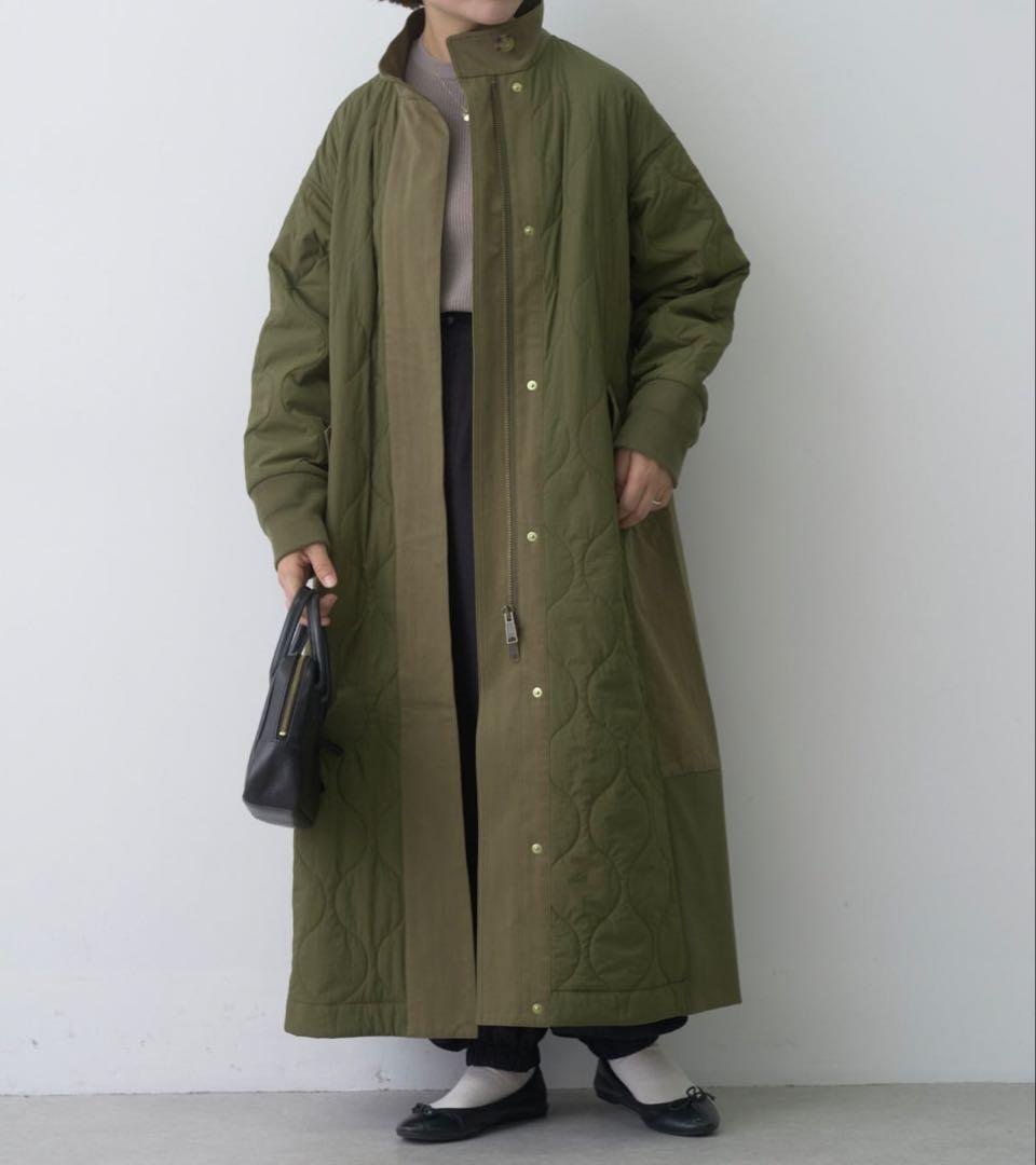 ピュアルセシン 2023AW 異素材MIXモッズコート オリーブ 試着のみ美品