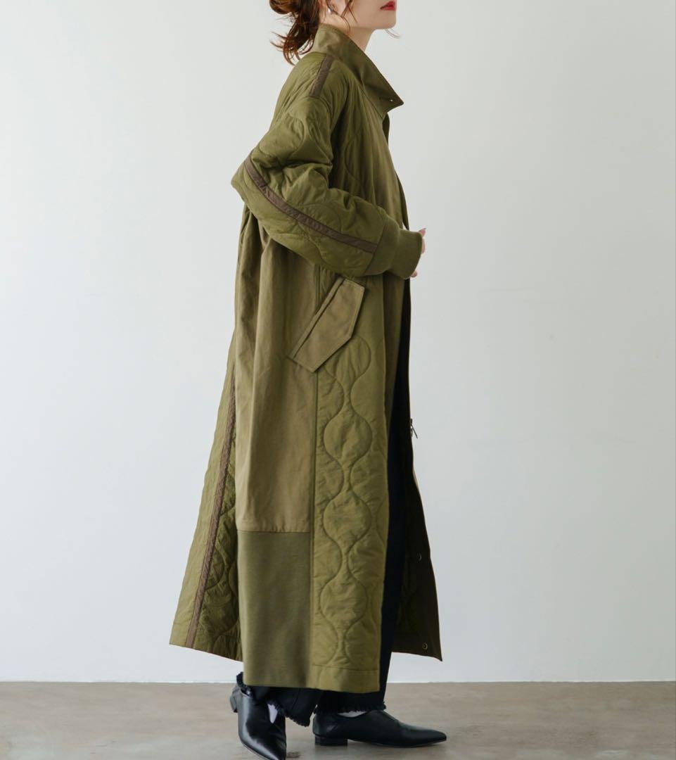 ピュアルセシン 2023AW 異素材MIXモッズコート オリーブ 試着のみ美品