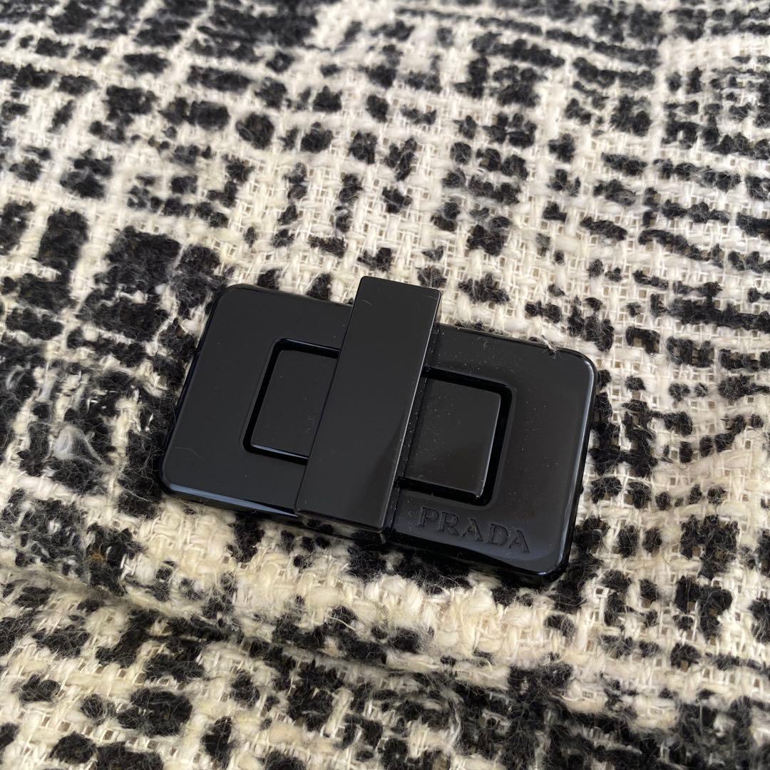 PRADA チェック柄ツイードクラッチバッグ