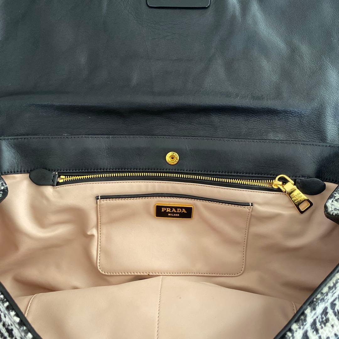 PRADA チェック柄ツイードクラッチバッグ
