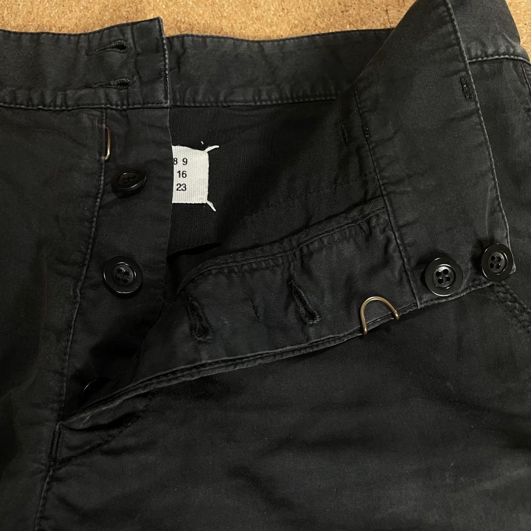 08ss/マルタンマルジェラ/ハーフパンツ/黒/46/コットン/シルク