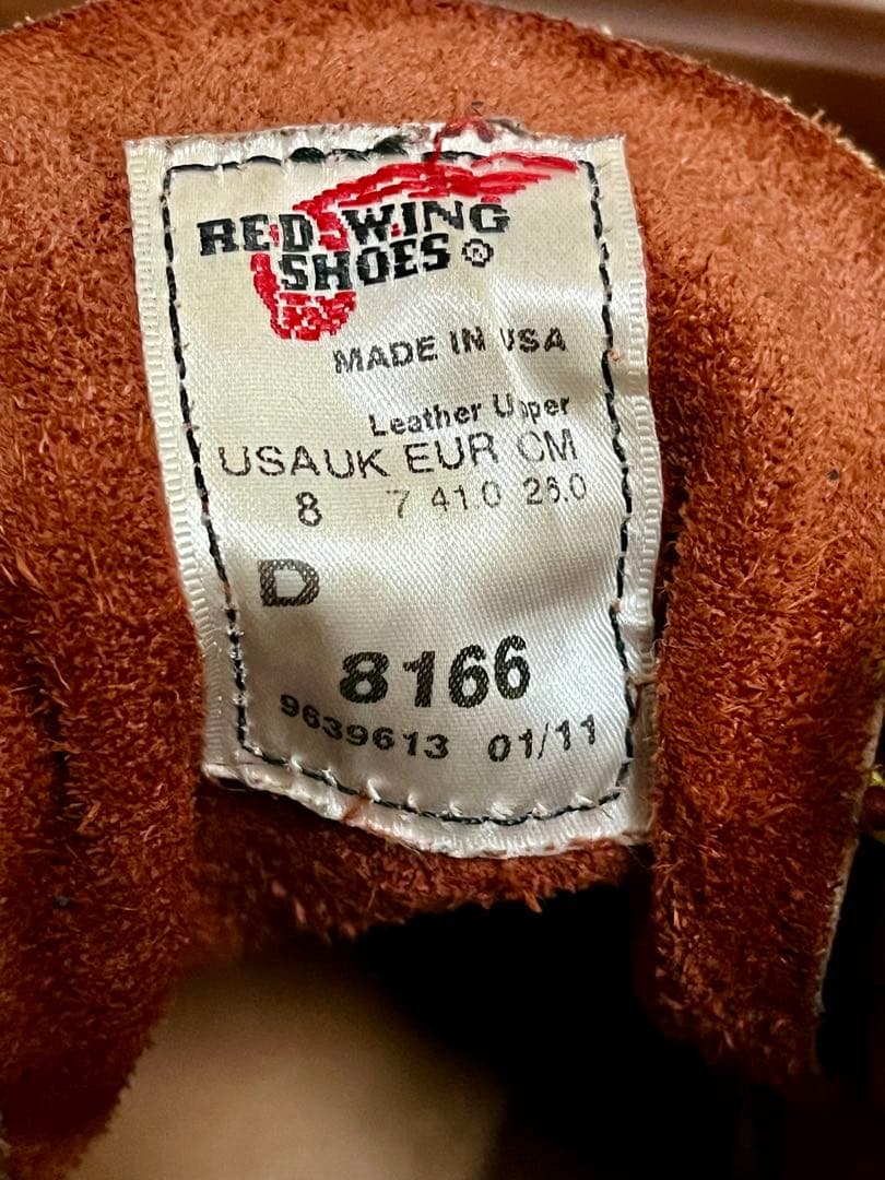 a*g様 【2011年製】RED WING 8166 プレーントゥ 8D 26c