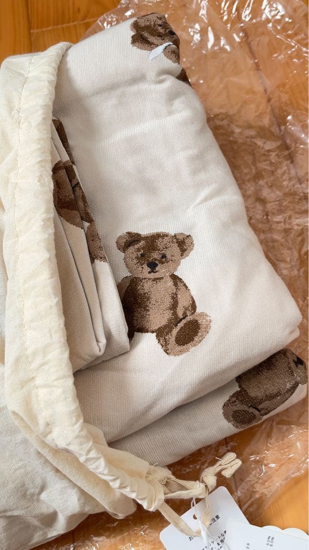 ジェラピケ ベッドカバー3点セット　シングル　ベア柄　ジェラート ピケ