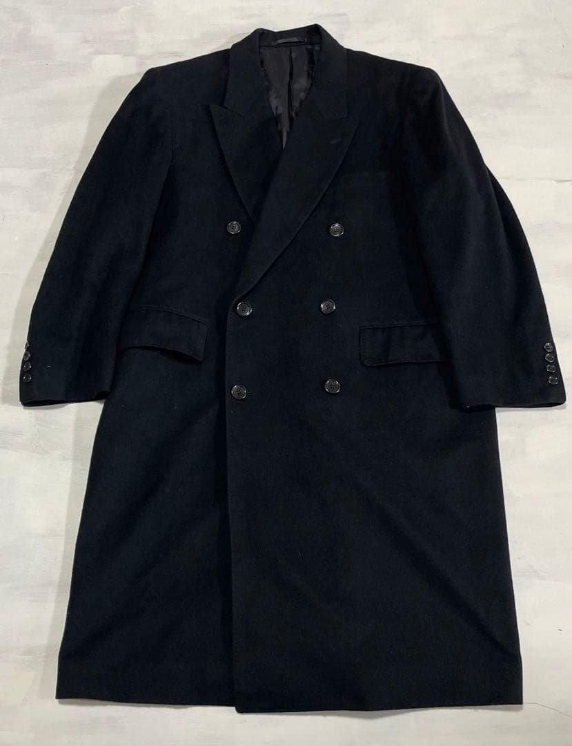 美品　高級　カシミヤ100%　チェスターコート cashmere 　L ダブル