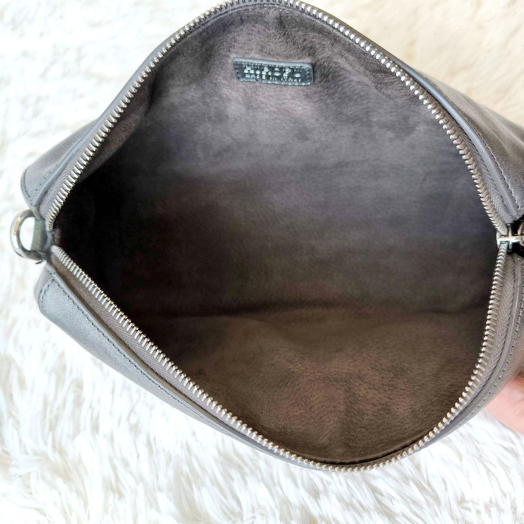 HIROFU ヒロフ ショルダーバッグ ドラム型 シルバー