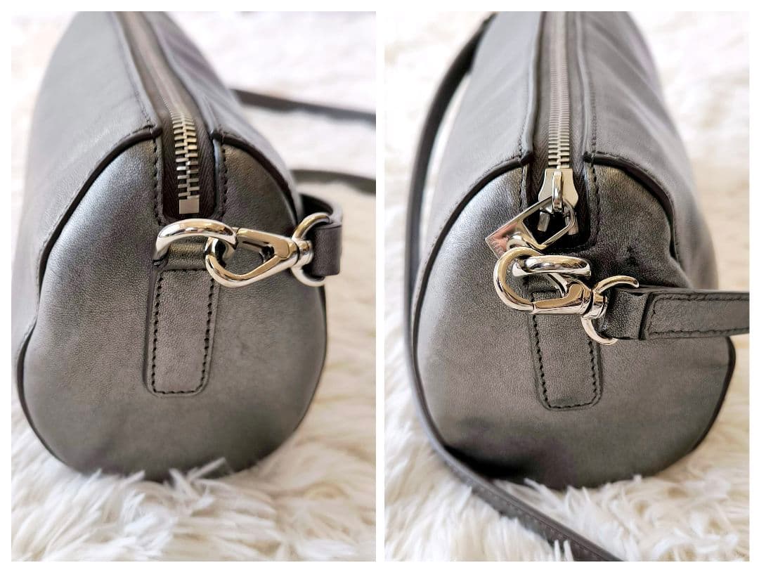 HIROFU ヒロフ ショルダーバッグ ドラム型 シルバー