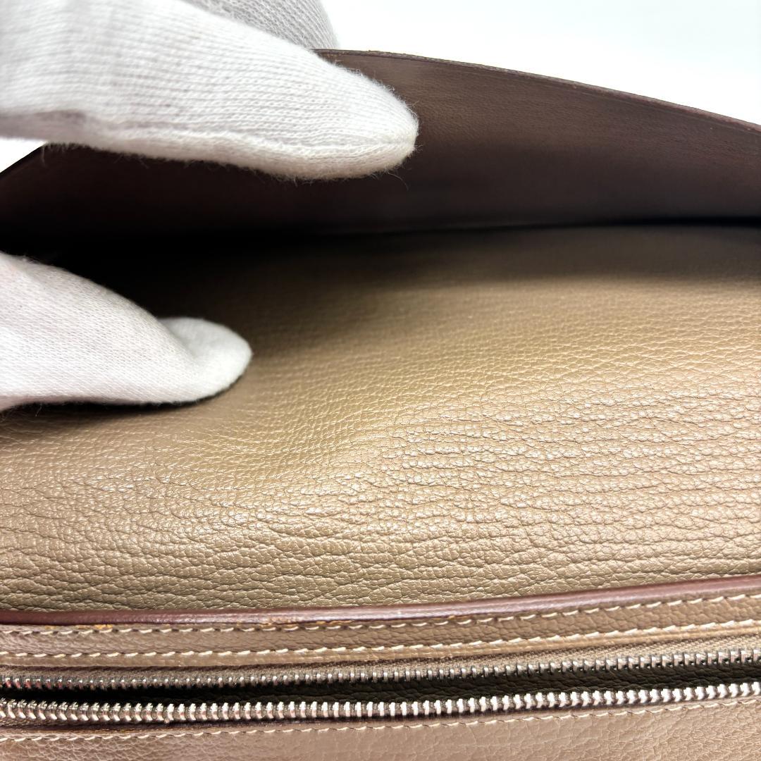 【美品】エルメス ベアン 長財布 エトゥープ シルバー金具 箱付き 本物