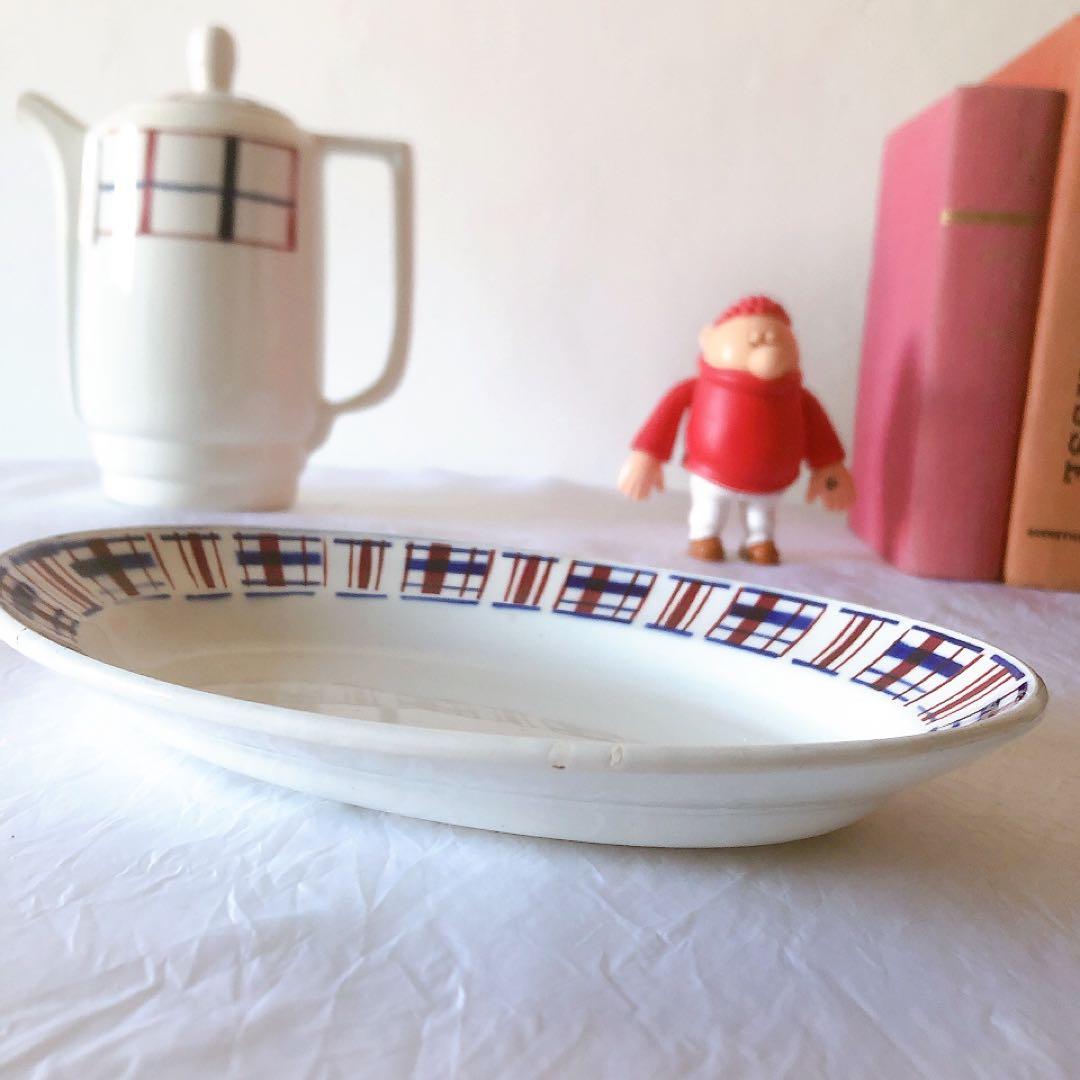 希少　サンタマン　バスク柄ラヴィエ　フランスアンティーク食器　ブロカント　蚤の市