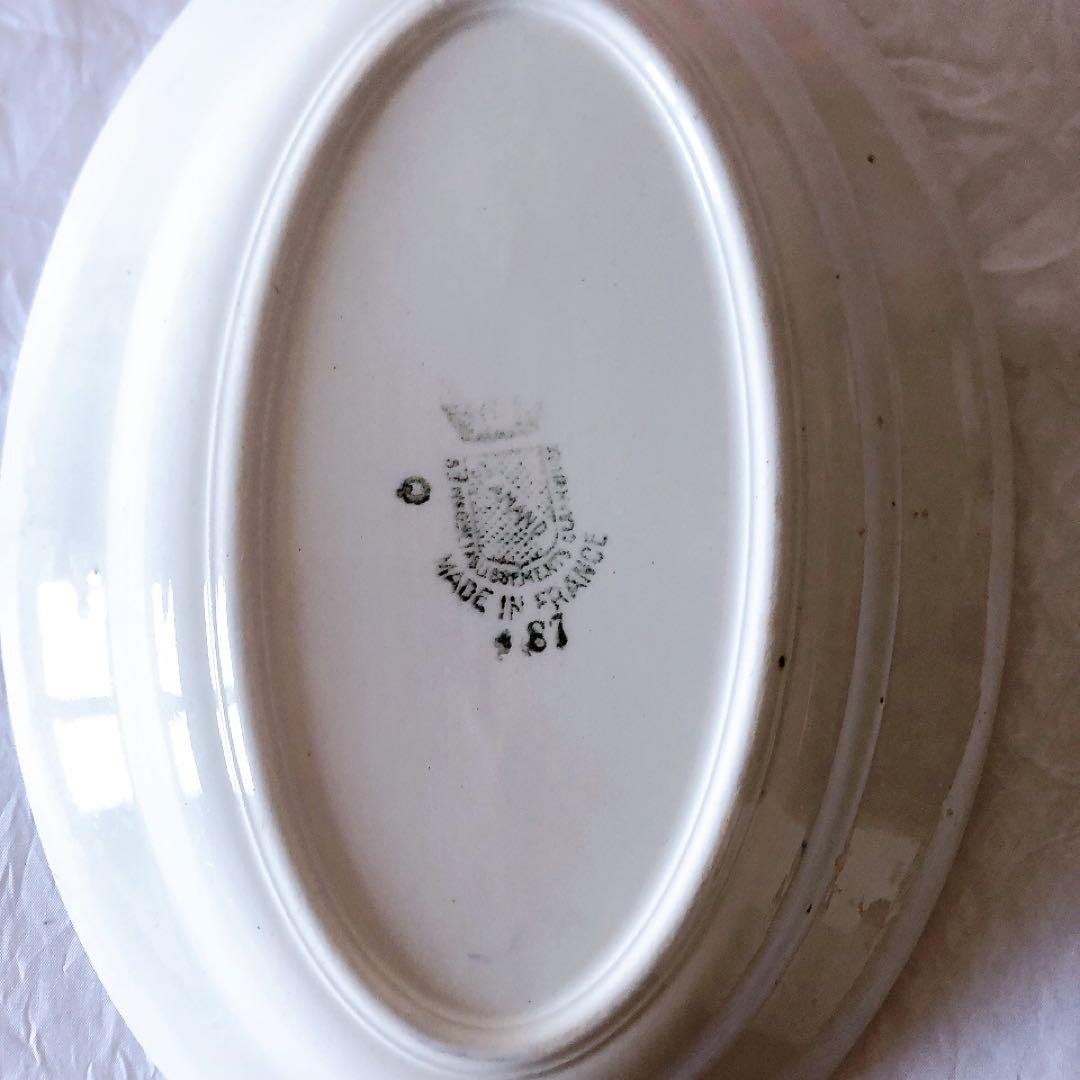 希少　サンタマン　バスク柄ラヴィエ　フランスアンティーク食器　ブロカント　蚤の市