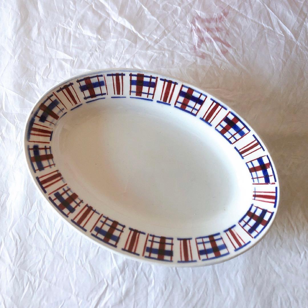 希少　サンタマン　バスク柄ラヴィエ　フランスアンティーク食器　ブロカント　蚤の市