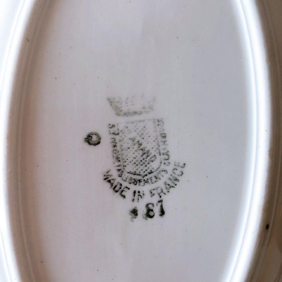 希少　サンタマン　バスク柄ラヴィエ　フランスアンティーク食器　ブロカント　蚤の市