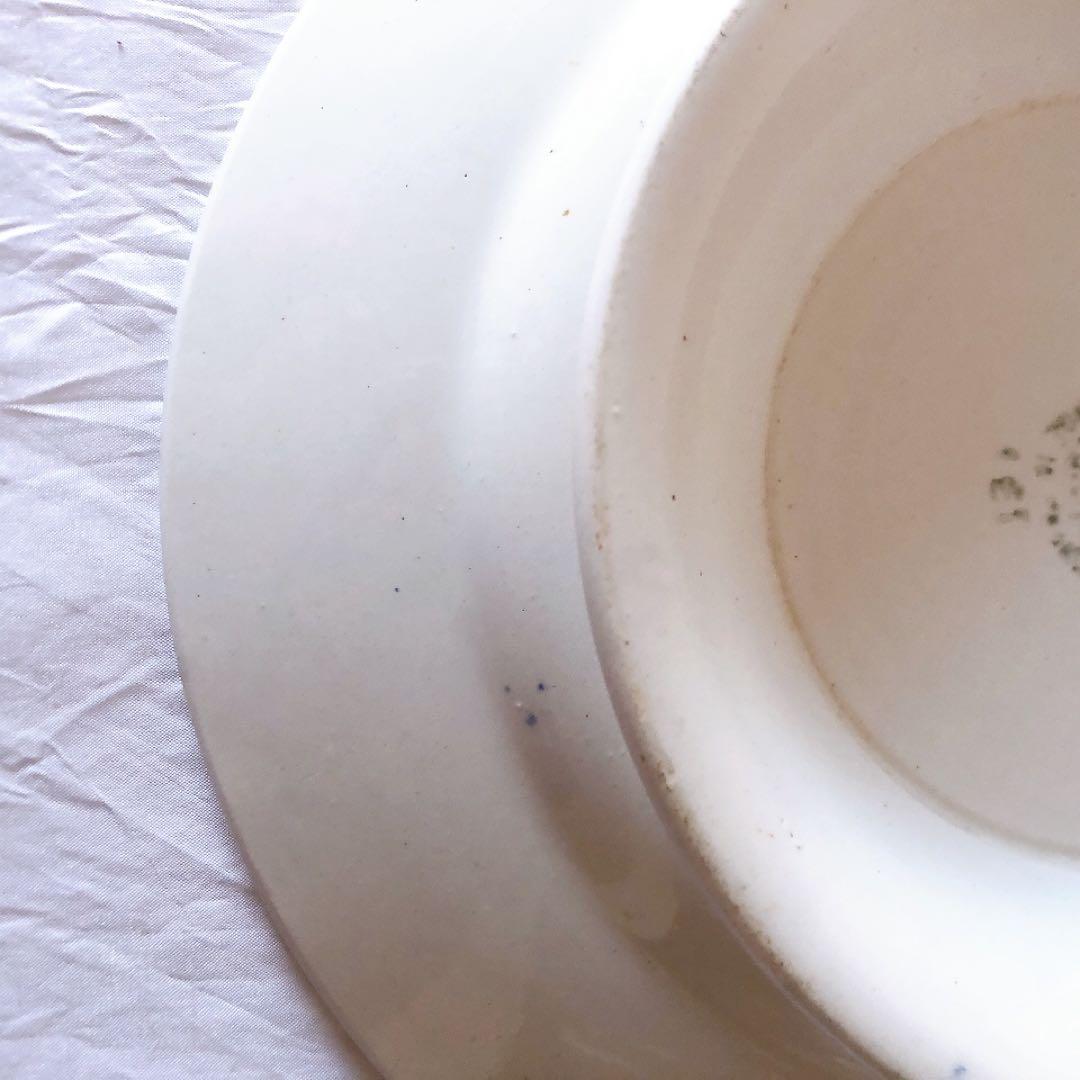 希少　サンタマン　バスク柄ラヴィエ　フランスアンティーク食器　ブロカント　蚤の市