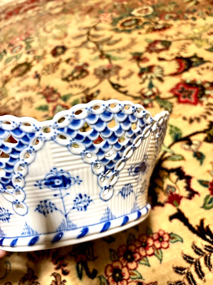 ロイヤルコペンハーゲン　ブルーフルーテッド　フルレース　フルーツバスケット