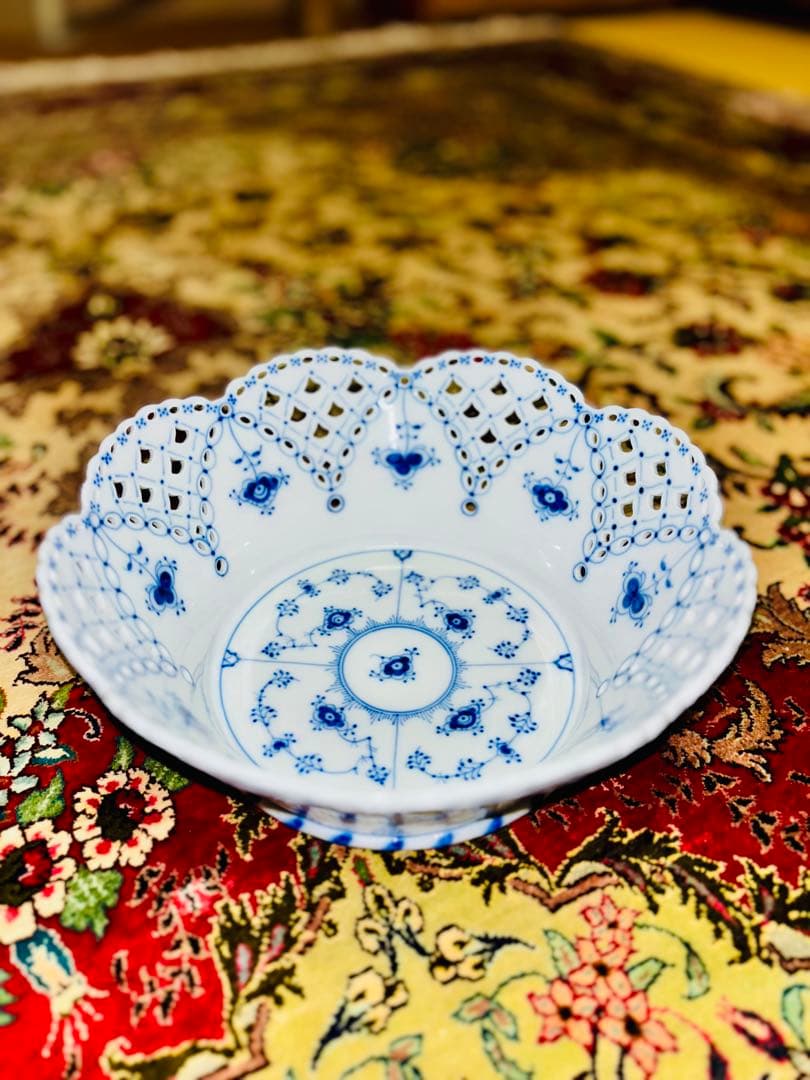 ロイヤルコペンハーゲン　ブルーフルーテッド　フルレース　フルーツバスケット