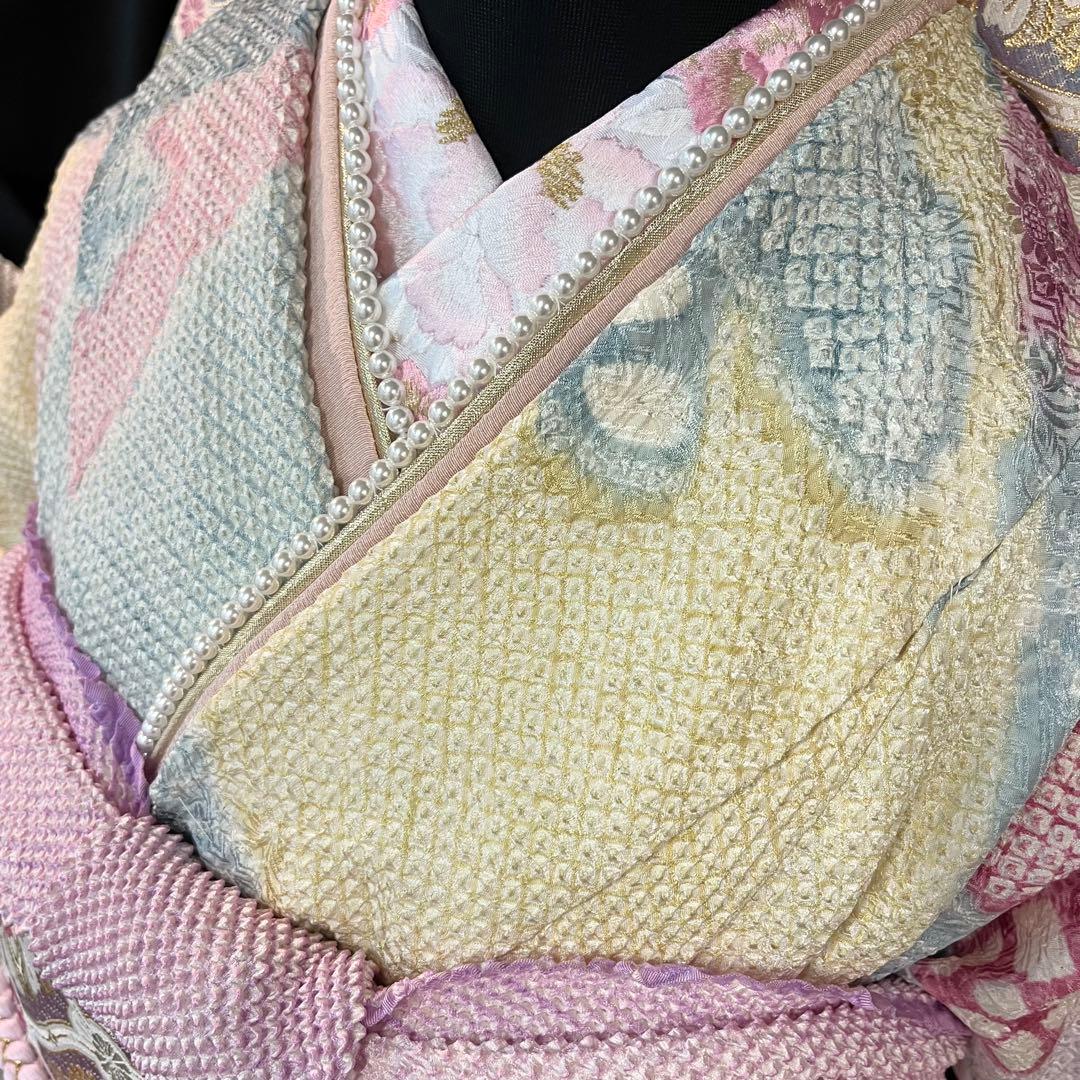 振袖フルセット■総絞り■オーダー仕立て■パステル色振袖■振袖一式■成人式