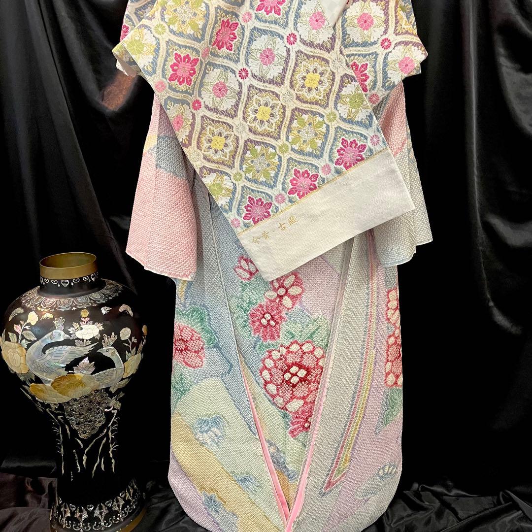 振袖フルセット■総絞り■オーダー仕立て■パステル色振袖■振袖一式■成人式