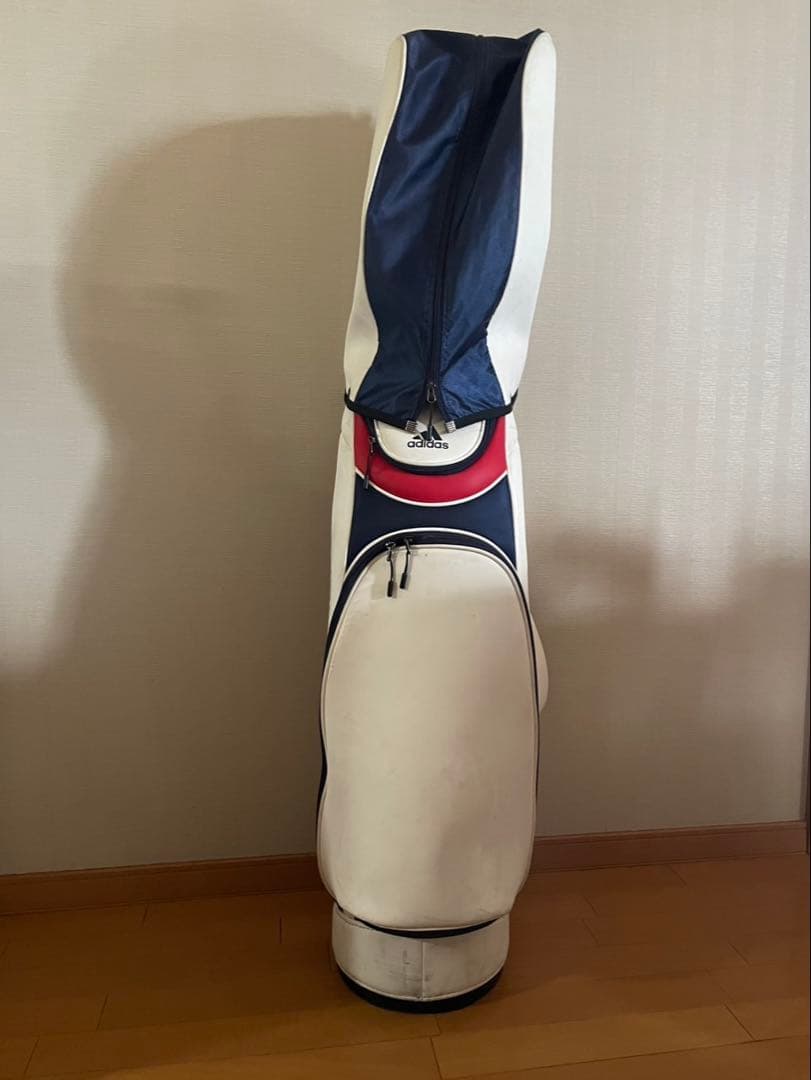 adidas キャディバッグ ホワイト ネイビー レッド　美品