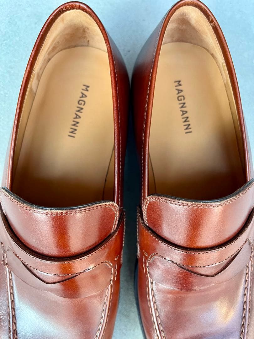 未使用品　マグナーニ　ローファー　スリッポン　40 ブラウン　パディーヌ　革靴