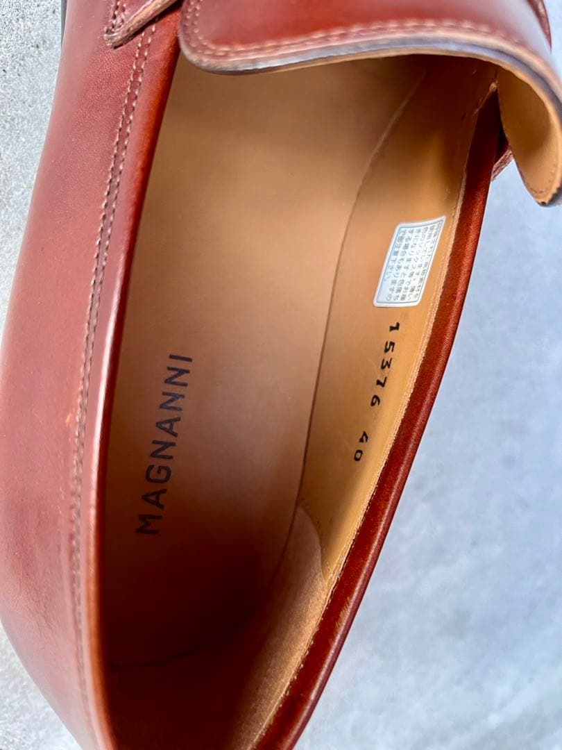 未使用品　マグナーニ　ローファー　スリッポン　40 ブラウン　パディーヌ　革靴