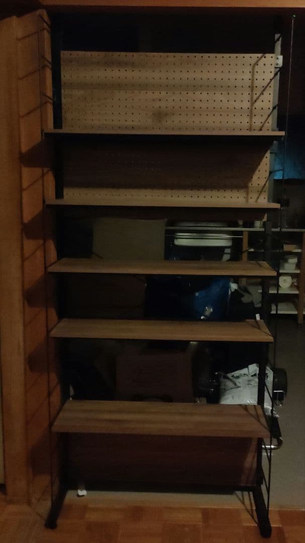 ニトリ　Nポルダ　木製オープンシェルフ 5段 ブラウン