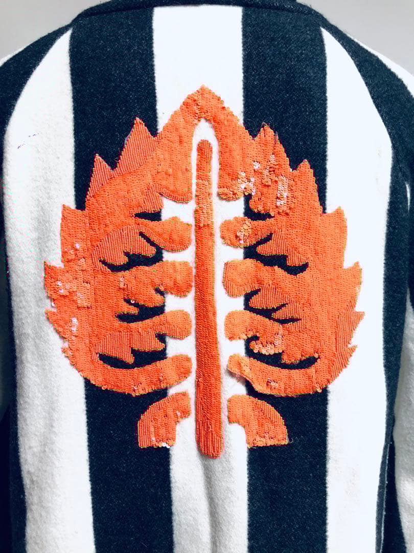 美品 UNDERCOVER 刺繍ガウンコート UCZ1302 黒白 カシミヤ