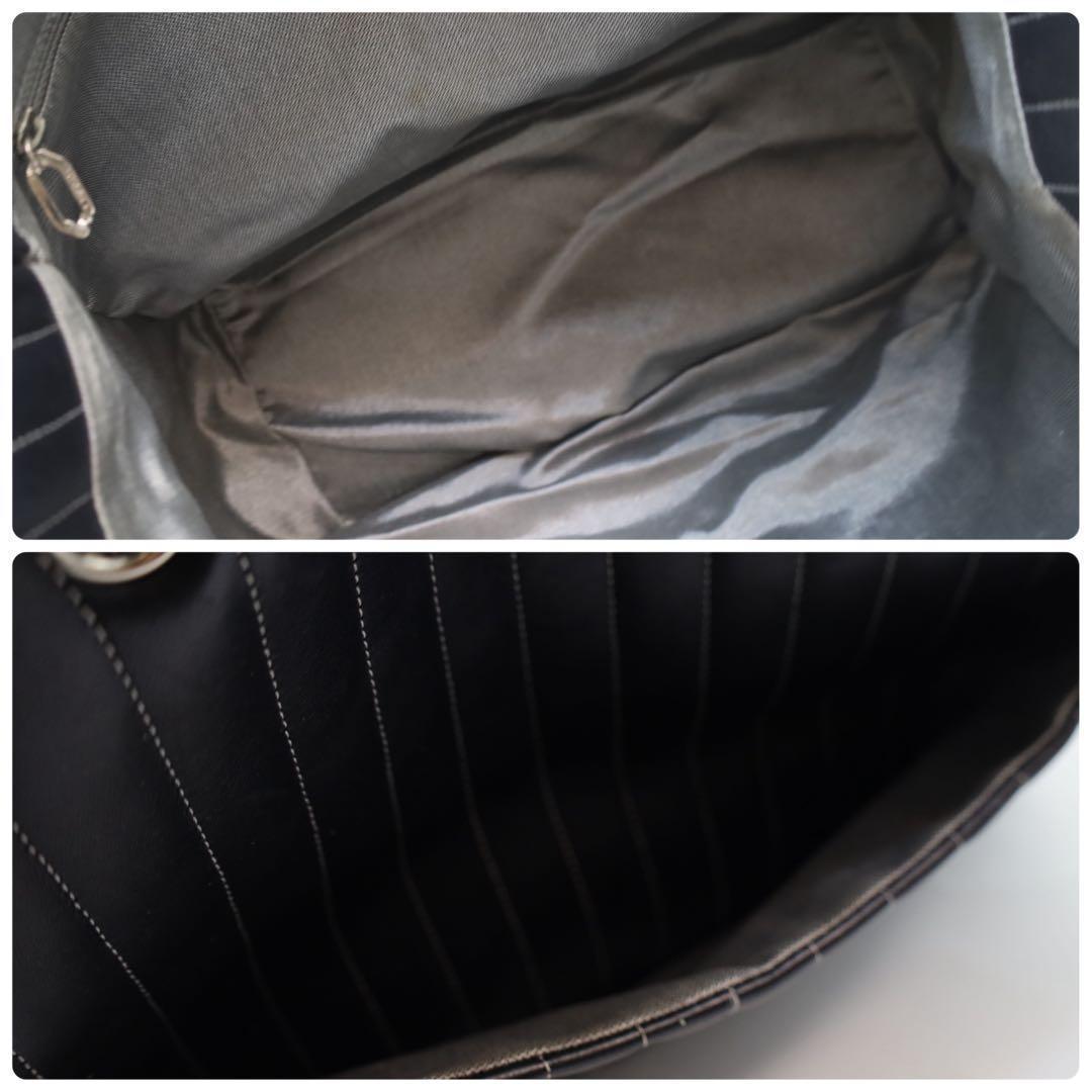 【美品】 ニューマドモアゼル　チェーントートバッグ　ブラック　ラムスキン