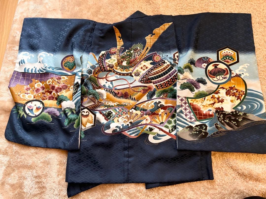 七五三 男の子　5歳　着物セット 子供用 紺色