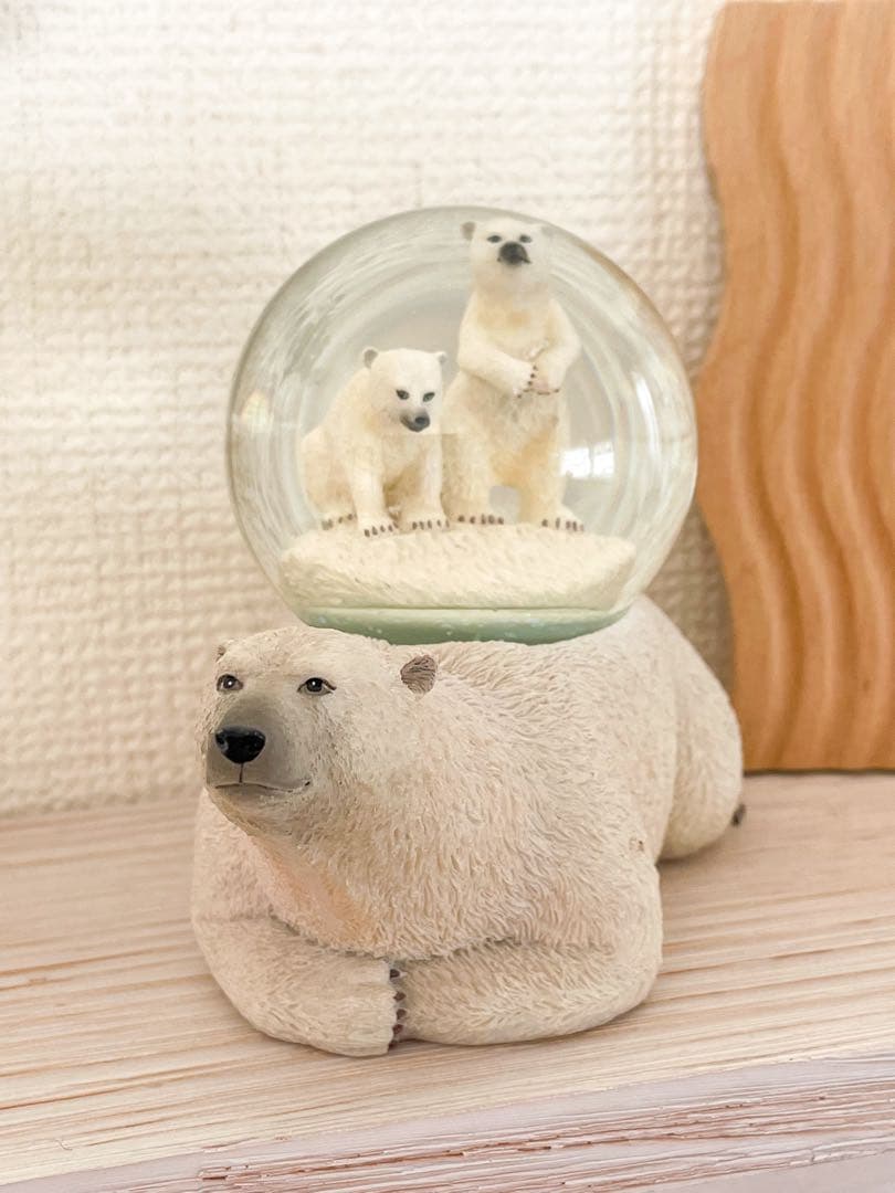 Twinkle 【廃盤】 シロクマ親子 スノードーム 白熊 ホワイトベア 置物