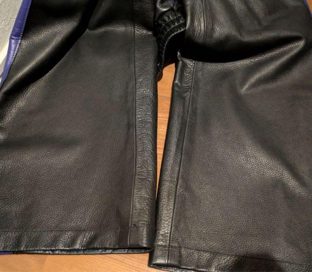 即完売・15万Schott × NEEDLES レザー トラックパンツ M