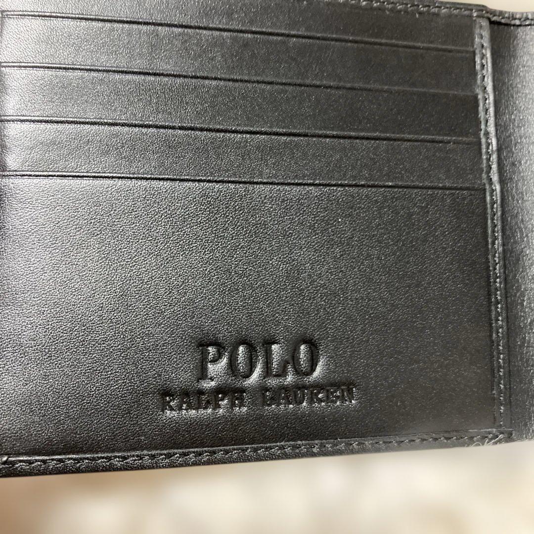 新品Polo Ralph Lauren 二つ折り財布 ブラックポロラルフローレン