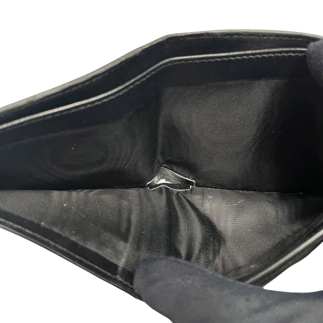 希少✨サンローラン 二つ折り財布 YSL カサンドラ レザー ロゴ ブラック