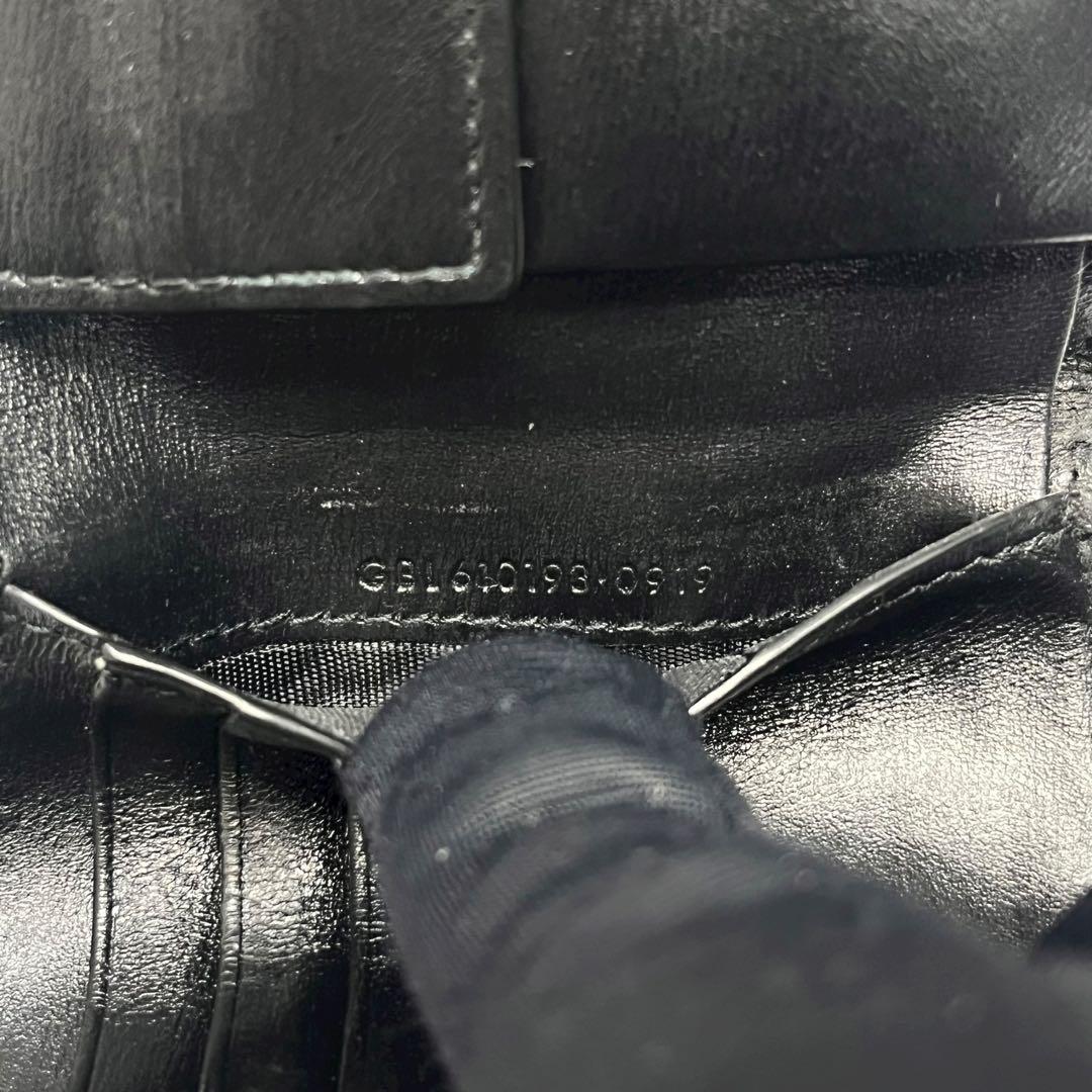 希少✨サンローラン 二つ折り財布 YSL カサンドラ レザー ロゴ ブラック
